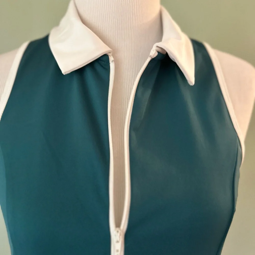 Green and White Sleeveless dress reformation large - Picture 4 of 13